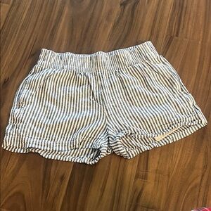 Old Navy High Waist Linen Shorts - Gray and White Stripes